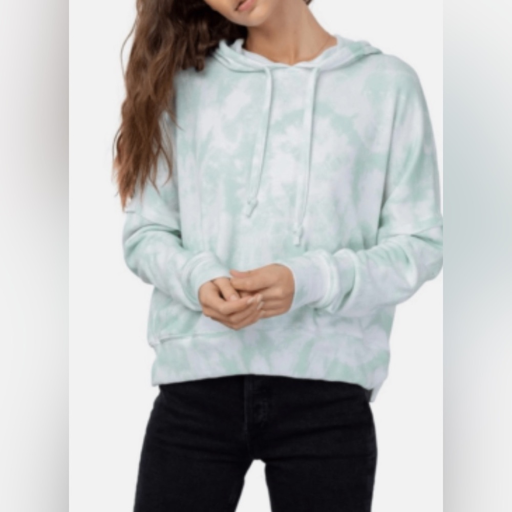 Rails Mint Green Tie-Dye Hoodie Cozy Winter Holiday Casual